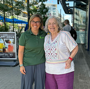 Two women smiling. Links to Gifts from Retirement Plans